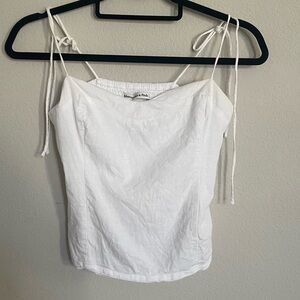 Abercrombie Sweetheart Tie-Strap Linen Cami - White XS